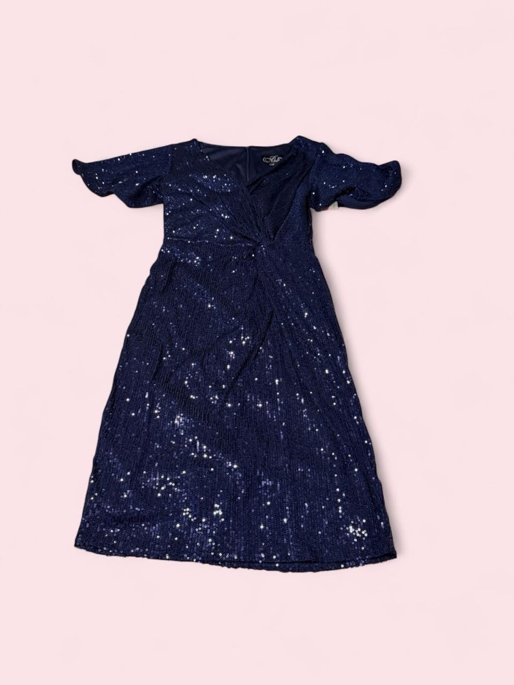 Alex Evenings Navy Sequin Dress NWT